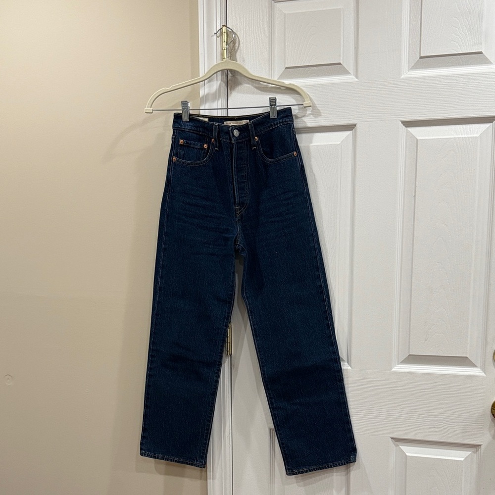 Levi's Women's High Rise Straight Ankle Dark Blue Jeans